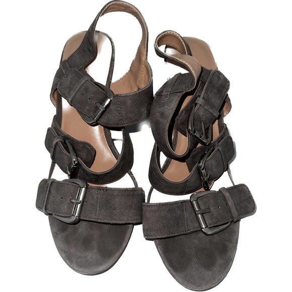 Sole‎ Society Gray Suede 3 strap Sandals size 8.5 - Picture 1 of 6